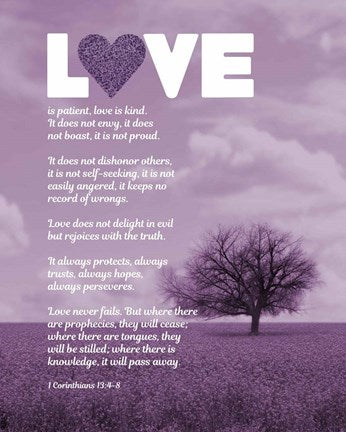 Corinthians 13:4-8 Love is Patient - Lavender Field by Inspire Me