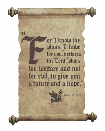 Jeremiah 29:11 For I know the Plans I have for You (Dove on Scroll) by Inspire Me
