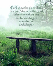Jeremiah 29:11 For I know the Plans I have for You (Wooden Bench) by Inspire Me