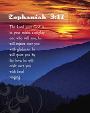 Zephaniah 3:17 The Lord Your God ( Mountains with Motif) by Inspire Me
