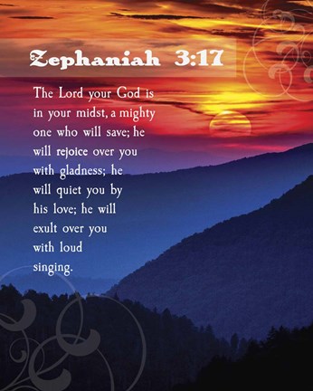 Zephaniah 3:17 The Lord Your God ( Mountains with Motif) by Inspire Me