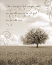 Zephaniah 3:17 The Lord Your God (Grey Landscape) by Inspire Me