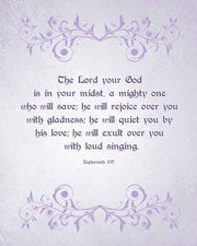 Zephaniah 3:17 The Lord Your God (Lilac) by Inspire Me