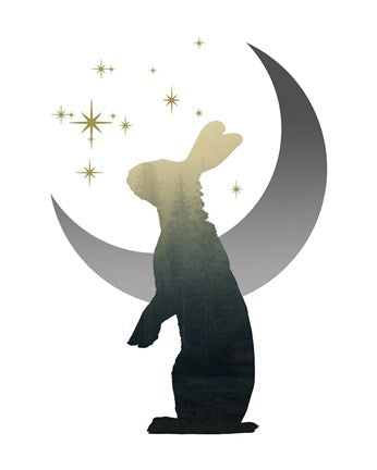 Green Ombre Forest in Hare Silhouette by Color Me Happy