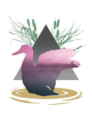 Pink Ombre River in Duck Silhouette by Color Me Happy
