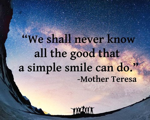 A Simple Smile - Mother Teresa Quote by Quote Master