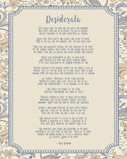 Desiderata Floral Frame Beige by Quote Master