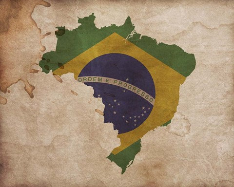 Map with Flag Overlay Brazil by Color Me Happy