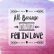 Two People Fell in Love Magenta Ombre by Quote Master