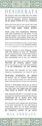 Desiderata Bus Roll Blue Pattern by Quote Master