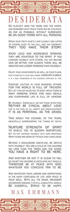 Desiderata Bus Roll Red Pattern by Quote Master