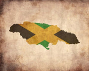 Map with Flag Overlay Jamaica by Color Me Happy