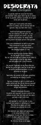 Desiderata In Black by Quote Master
