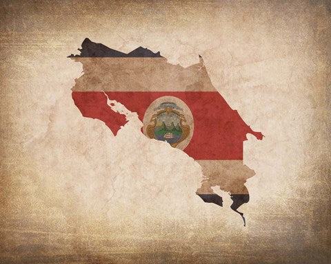 Map with Flag Overlay Costa Rica by Color Me Happy