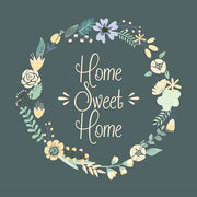 Home Sweet Home Floral Teal by Color Me Happy