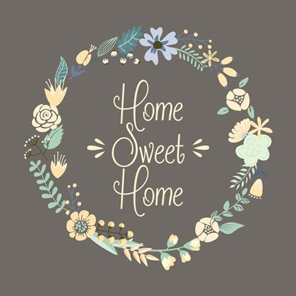 Home Sweet Home Floral Brown by Color Me Happy