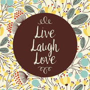 Live Laugh Love Retro Floral White by Color Me Happy