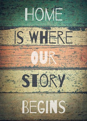 Home is Where Our Story Begins Painted Wood by Color Me Happy