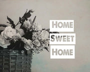 Home Sweet Home Flower Basket Black and White by Color Me Happy