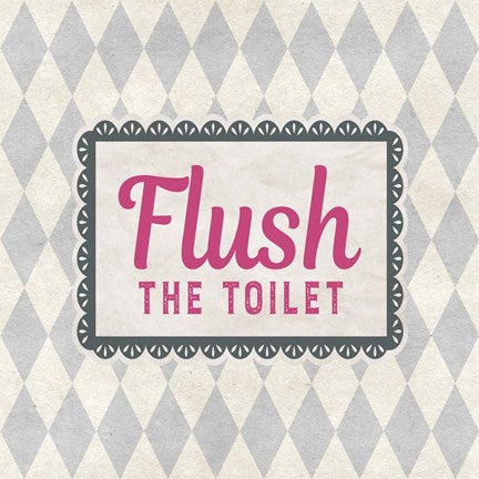 Flush The Toilet Gray Pattern by Color Me Happy