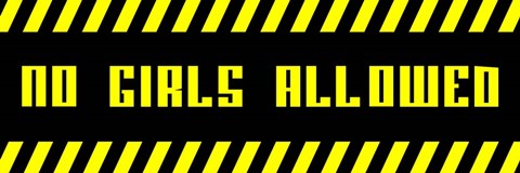 No Girls Allowed - Black Panoramic by Color Me Happy