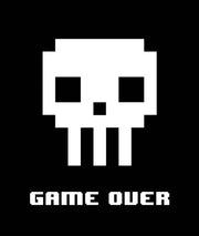 Game Over  - White Skull by Color Me Happy