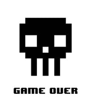 Game Over  - Black Skull by Color Me Happy