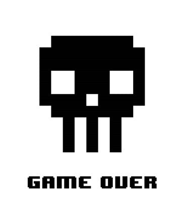 Game Over  - Black Skull by Color Me Happy