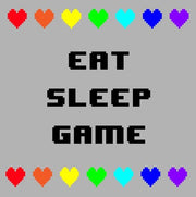 Eat Sleep Game -  Gray with Pixel Hearts by Color Me Happy
