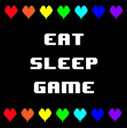 Eat Sleep Game -  Black with Pixel Hearts by Color Me Happy