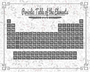 Periodic Table Gray and Red Leaf Pattern Light by Color Me Happy