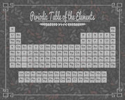 Periodic Table Gray and Red Leaf Pattern Dark by Color Me Happy