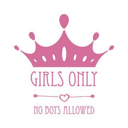 Girls Only Crown Pink on White by Color Me Happy