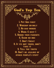 God's Top Ten Brown and Gold Design by Inspire Me