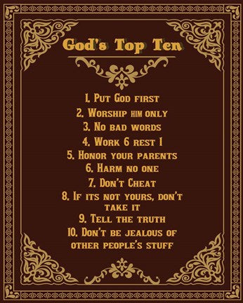 God's Top Ten Brown and Gold Design by Inspire Me