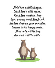 Hold Him A Little Longer Bear And Cub White by Color Me Happy