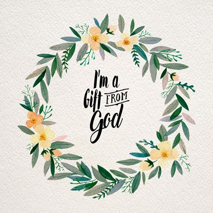 I'm A Gift From God Yellow Flower Wreath by Inspire Me
