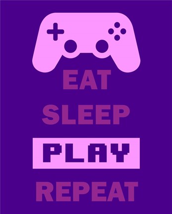 Eat Sleep Game Repeat  - Purple by Color Me Happy