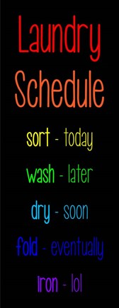 Laundry Schedule  - Rainbow by Color Me Happy