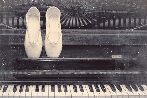 Ballet Shoes And Piano Old Photo Style Dust and Scratches by Color Me Happy