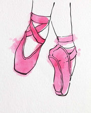 Ballet Shoes En Pointe Pink Watercolor Part II by Color Me Happy