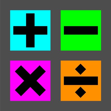 Math Symbols Square - Colorful Boxes by Color Me Happy