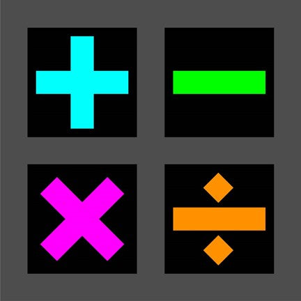 Math Symbols Square - Colorful Symbols by Color Me Happy