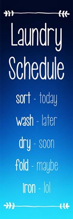Laundry Schedule - Ocean Blue by Color Me Happy
