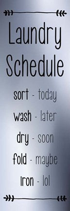 Laundry Schedule - Silver by Color Me Happy