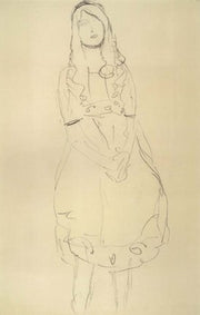 Girl Standing with Hands Clasped by Gustav Klimt