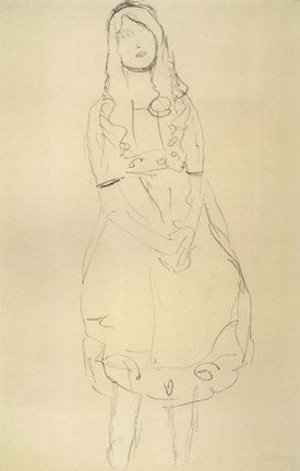 Girl Standing with Hands Clasped by Gustav Klimt