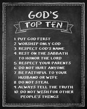 God's Top Ten Chalkboard by Inspire Me