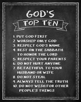 God's Top Ten Chalkboard by Inspire Me