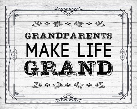 Grandparents Make Life Grand - Painted Wood Background by Color Me Happy